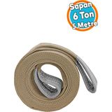 Yük Kaldırma Sapan Polyester Spanzet 6 Ton 5 Metre Bronz Kahve Sağlam Taşıma Indirme Çekme Halat - 0,5