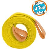 Yük Kaldırma Spanzet Sapan Polyester Sarı Renk 3 Ton 6 Metre Sağlam Taşıma İndirme Araç Çekme Halat