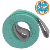 Yük Kaldırma Taşıma İndirme Araç Çekme Halat Sapan Polyester Spanzet 2 Ton 6 Metre Turkuaz Sağlam
