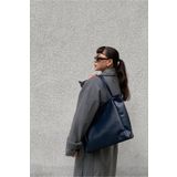 Yuka Atelier Nou Çift Saplı Lacivert Büyük Boy Kadın Shopper Çanta
