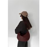 Yuka Atelier Sage Salaş Görünümlü Ayarlanabilir Askılı Bordo Kadın Omuz Çantası