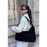 Yuka Atelier Süet Creme Salaş Görünümlü Shopper Çanta