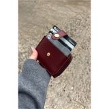 Yuka Atelier Yatay Mekanizmalı Bordo Suni Deri Kartlık Cüzdan