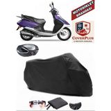 Yuki JJ50QT Picasso 50 Branda Siyah Arka Çanta Uyumlu(Topcase) Motosiket Brandası Motor Örtüsü Çadır Su Geçirmez Motosiklet Kılıfı Motor Brandası,lastikli,taşıma Torbalı