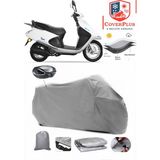 Yuki TB100T3E Picasso 100 Branda Gri Arka Çanta Uyumlu(Topcase) Motosiket Brandası Motor Örtüsü Çadır Su Geçirmez Motosiklet Kılıfı Motor Brandası,lastikli,taşıma Torbalı