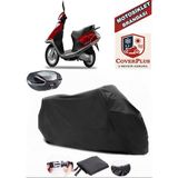 Yuki TK50Q3 Picasso 50 Branda Siyah Arka Çanta Uyumlu(Topcase) Motosiket Brandası Motor Örtüsü Çadır Su Geçirmez Motosiklet Kılıfı Motor Brandası,lastikli,taşıma Torbalı