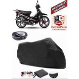 Yuki YK100-7 Pa?a Branda Siyah Arka Çanta Uyumlu(Topcase) Motosiket Brandası Motor Örtüsü Çadır Su Geçirmez Motosiklet Kılıfı Motor Brandası,lastikli,taşıma Torbalı