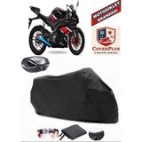 Yuki YK250-21 R-Samurai Branda Siyah Arka Çanta Uyumlu(Topcase) Motosiket Brandası Motor Örtüsü Çadır Su Geçirmez Motosiklet Kılıfı Motor Brandası,lastikli,taşıma Torbalı