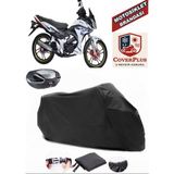 Yuki Y?ld?z 130 Branda Siyah Arka Çanta Uyumlu(Topcase) Motosiket Brandası Motor Örtüsü Çadır Su Geçirmez Motosiklet Kılıfı Motor Brandası,lastikli,taşıma Torbalı