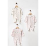 yukobaby bebeğiniz için en doğalı BEBEK %100 PAMUKLU ÇİLEK NAKIŞLI 3'LÜ PATİKLİ TULUM YENİDOĞAN HASTANE ÇIKIŞI BEBEK KIYAFETİ 0-3 AY