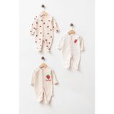 yukobaby bebeğiniz için en doğalı BEBEK %100 PAMUKLU KENDİNDEN ELDİVENLİ ÇİLEK NAKIŞLI 3'LÜ PATİKLİ TULUM YENİDOĞAN HASTANE ÇIKIŞI BEBEK KIYAFETİ 0-3 AY