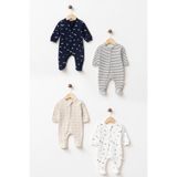 yukobaby bebeğiniz için en doğalı Bebek 4'lü Nordic Dreams Fermuarlı %100 Pamuklu Yenidoğan Hastane Çıkışı Tulum Seti yk1915845