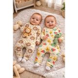 yukobaby bebeğiniz için en doğalı BEBEK ASLANLI&ZÜRAFALI %100 PAMUK 2'Lİ 3-6-9 AY PAMUKLU TULUM YENİDOĞAN HASTANE ÇIKIŞIBEBEK KIYAFETİ