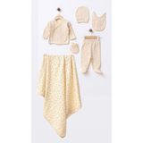 yukobaby bebeğiniz için en doğalı Bebek Yıldızlı %100 Pamuk 6'lı Yenidoğan Hastane Çıkışı Set yk153535