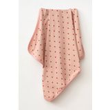 yukobaby bebeğiniz için en doğalı Gül Kurusu Kalpli Naturel Pamuklu 80x90 cm Tek Kat Bebek Battaniye