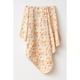 yukobaby bebeğiniz için en doğalı Kardan Adam Naturel Pamuklu 80x90 cm Tek Kat Bebek Battaniye yk58766