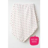 yukobaby bebeğiniz için en doğalı Kırmızı Kalpli Naturel Pamuklu 80x90 cm Çift Kat Bebek Battaniye