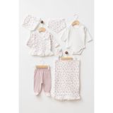 yukobaby bebeğiniz için en doğalı KIZ BEBEK %100 PAMUK FİSTOLU FİYONKLU ÇİFT KAT BATTANİYELİ YENİDOĞAN HASTANE ÇIKIŞI ZIBIN SETİ YK2159