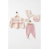 yukobaby bebeğiniz için en doğalı Kız Bebek Kelebekli Nakışlı Yenidoğan Hastane Çıkışı Zıbın Set Kutulu yk21298