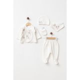 yukobaby bebeğiniz için en doğalı Kız Bebek Kelebekli Yenidoğan Çiçek Nakışlı Hastane Çıkışı Zıbın Set Kutulu yk23132