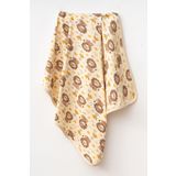 yukobaby bebeğiniz için en doğalı Minik Aslanlar Naturel Pamuklu 80x90 Cm Tek Kat Bebek Battaniye Yk23058