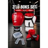 Yukon Alpha 3'lü Boks Seti Boks Eldiveni Boks Bandajı Dişlik Kick Boks Eldiveni Çocuk Ve Yetişkin Boylar