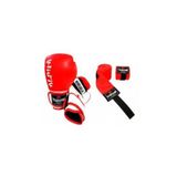 Yukon Alpha Boks Eldiveni Kırmızı + Boks Bandajı - 2'li Set 4 - 6 - 8 - 10 - 12 Oz