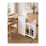 Yukon Çok Amaçlı Sürgülü Organizer Dolap, Banyo ve Mutfak için, 20x60x70 cm, Beyaz