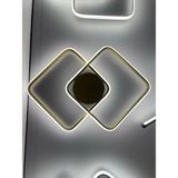 Yüksek Aydınlatmalı Kare Gold Tavan Plafonyer LED Avize, 3 Renk Aydınlatma