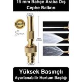 Yüksek Basınçlı Tazyikli Ayarlanabilir Hortum Başlığı Bahçe Sulama Araba Yıkama Güverte Dış Cephe