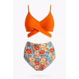 Yüksek Bel Çapraz Bağcıklı Bikini Takım