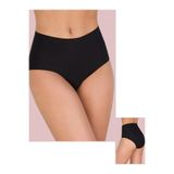 Yüksek Bel Lazer Kesim Bato Silikonlu Kaydırmaz Slip Lazer Külot Korse, Siyah, XL