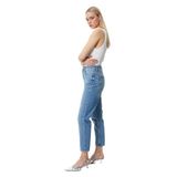 Yüksek Bel Mom Fit Kot Pantolon Kumaş Karışımlı - Mom Jean