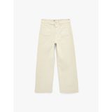 Yüksek Bel Rahat Kalıp Cep Detaylı Geniş Paça Pantolon - Culotte Jeans