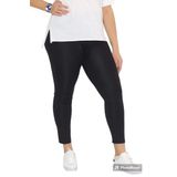Yüksek Bel Siyah parlak Tayt (Siyah / 4XL)