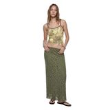 Yüksek Bel Slim Fit Midi Dantelli Kalem Etek