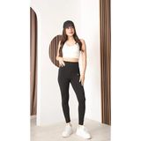 Yüksek bel toparlayıcı kadın dalgıç scuba spor tayt (kahverengi/kırmızı/siyah/lacivert/antrasit, S/M/L/XL/XXL) (Siyah, M)