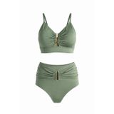 Yüksek Bel U Aksesuarlı Bikini Takım