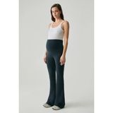 Yüksek Belli Ispanyol Paça Hamile Pantolonu Tencel Kumaş Ekstra Yüksek Bel Özelliği ile Rahat - Antasit - 2XL