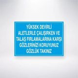 Yüksek Devirli Aleylerle Çalışırken ve Talaş Fırlamalarına Karşı Gözlerinizi Koruyunuz Gözlük Takını