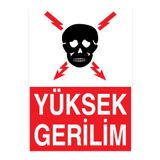 Yüksek Gerilim Uyarı Tabelası - 35x50 Foreks - E27