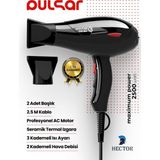 Yüksek Güçlü Profesyonel Kuaför Fön Makinesi, Turbo, Siyah, Ac Motor - Ahşap