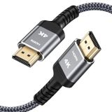 Yüksek Hızlı 2.0 HDMI Kablosu 30FT, Highwings HDMI Kablosu 18Gbps HDMI 2.0 Örgülü Kordon Destekleri (4K 60Hz HDR, Video 4K 2160p 1080p 3D HDCP 2.2 ARC-PS4/3 Netflix LG Samsung vb. ile uyumlu