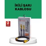 Yüksek Hızlı 65W Güç Çıkışlı Çoklu Cihaz Uyumlu Şarj Kablosu ali39HTCtdXUCZİKİLİŞARJKABLOSU-2