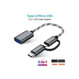 Yüksek Hızlı Veri Aktarma Usb 3.0 Otg To Typec Micro Usb Data Şarj Çevirici Dönüştürücü Hasır Kablo Gray, Type-c