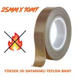 Yüksek Isı Dayanımlı Yapışkanlı Teflon Bant 25mmx10mt