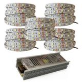 Yüksek Işık 25 Metre 3 Cipli Beyaz Şerit Led Ve 30 Amper Led Trafosu Metrede 60 Led