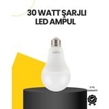 Yüksek Işık Güçlü Şarjlı LED Ampul E27 30W Enerji Tasarruflu - Lisinya - Çok Renkli