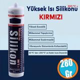 Yüksek Isıya Dayanıklı Kırmızı Silikon Conta Mastik 280 gr Kapı Pencere Pvc Montaj Yalıtım Yapıştırma