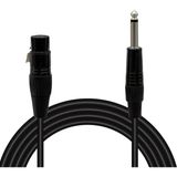 Yüksek Kalite 3 Pin Xlr Dişi - 6.35MM Mono Erkek Mikrofon Ses Kablosu - 1 Metre